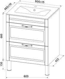 Iddis Тумба под раковину Oxford 60 белая – фотография-6